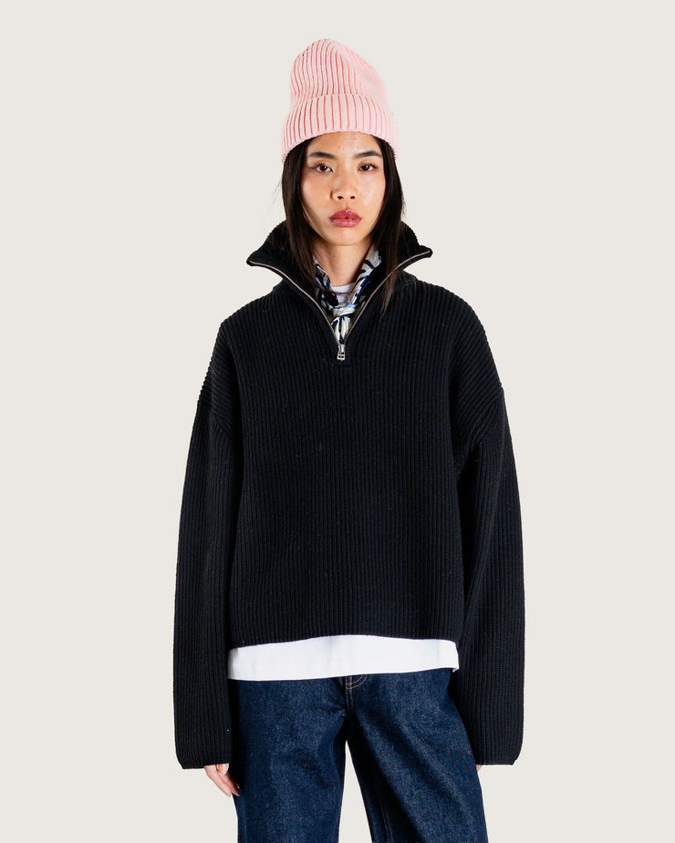 WOODBIRD - fang half zip knit
