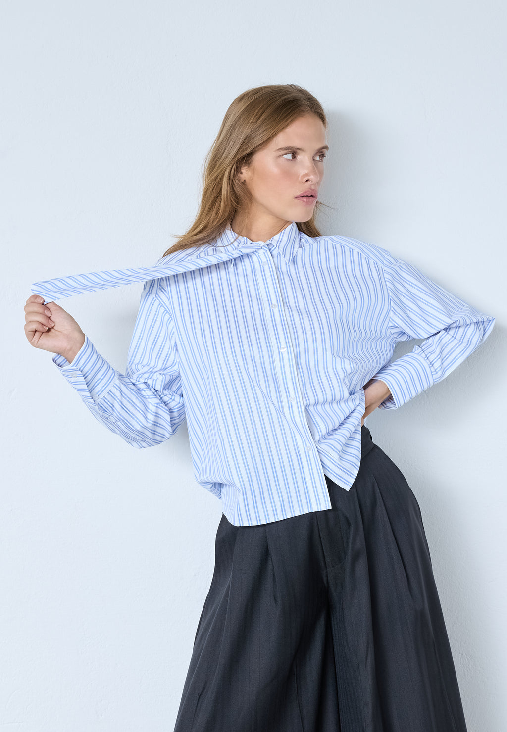 COCOUTURE - devin cc stripe tie shirt