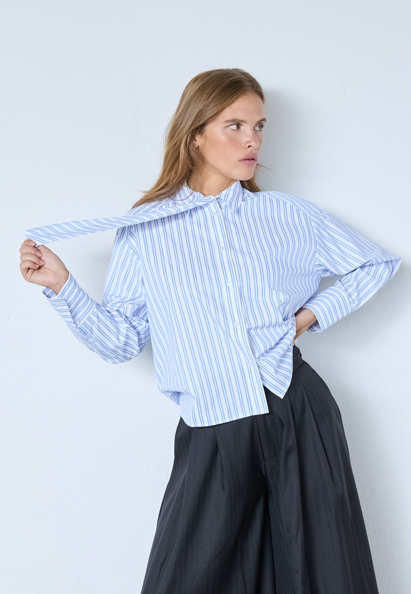 COCOUTURE - devin cc stripe tie shirt