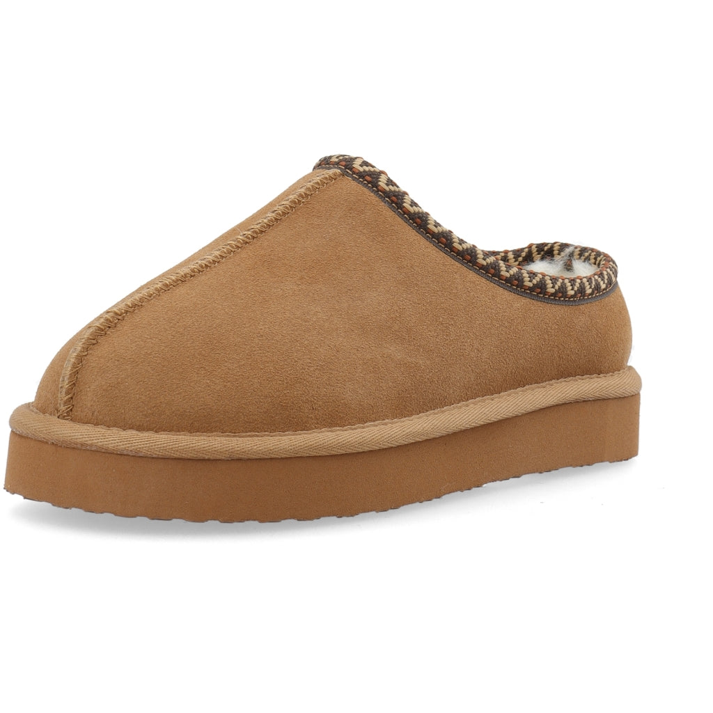 WHITE - BIASNOW Flatform Binded Slip In Shoe Suede