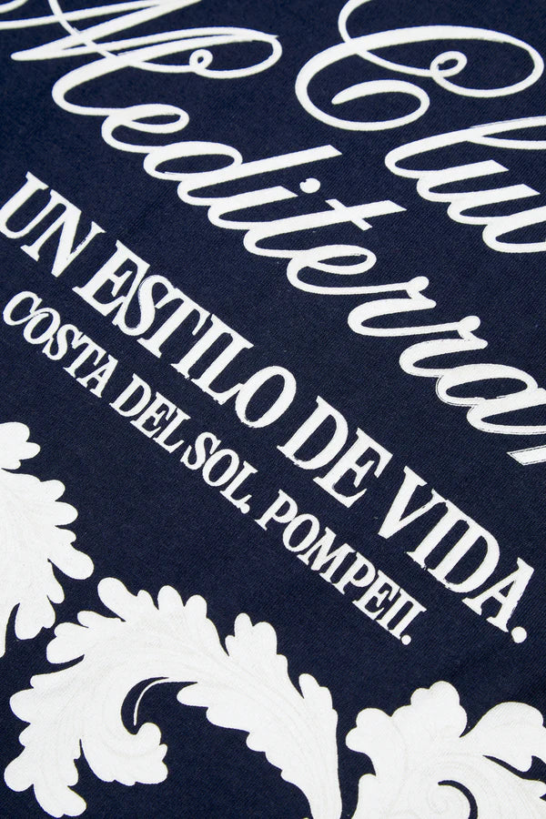 POMPEII - T-SHIRT CLUB MEDITERRANEA NAVY BOXY TEE
