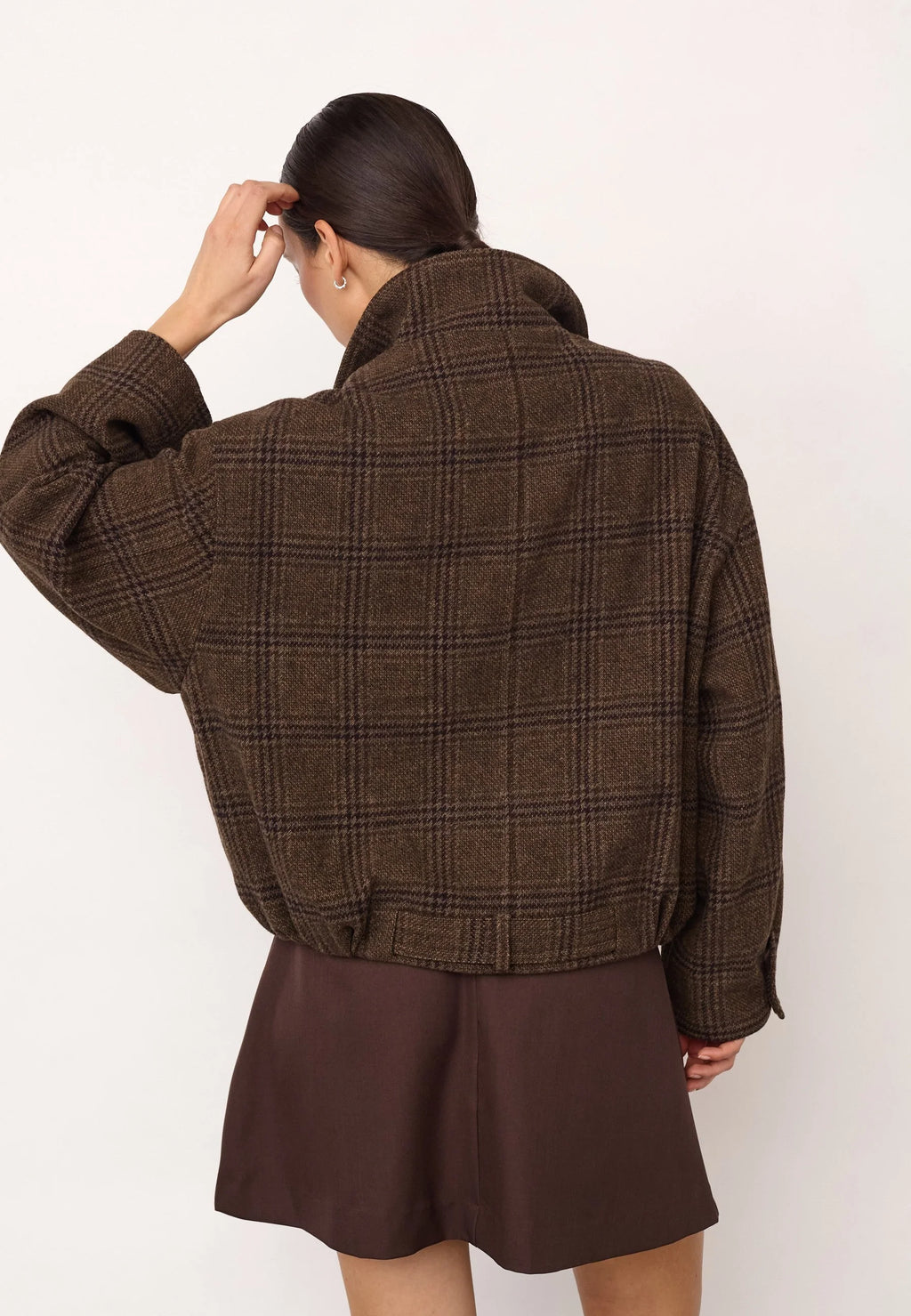 CO COUTURE - OlvaCC Check Balloon Jacket