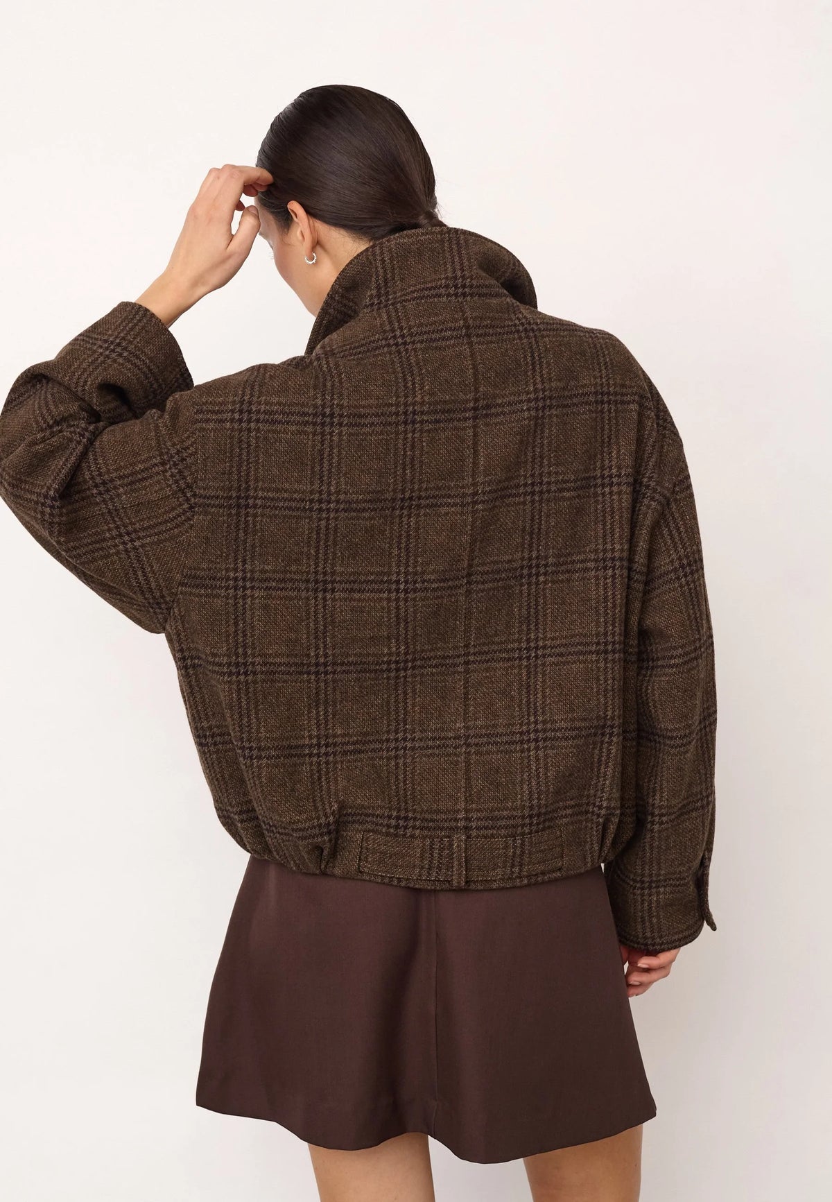 CO COUTURE - OlvaCC Check Balloon Jacket