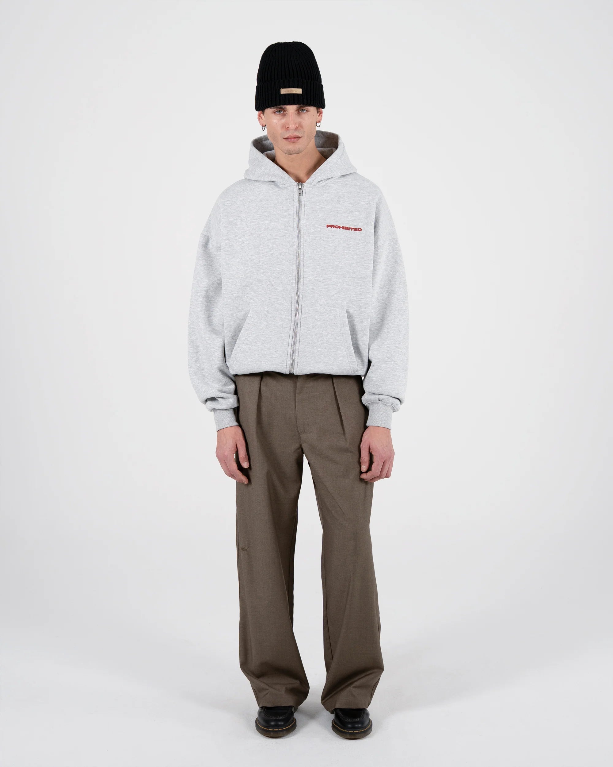 PROHIBITED - 10119 Zip-Hoodie Grey