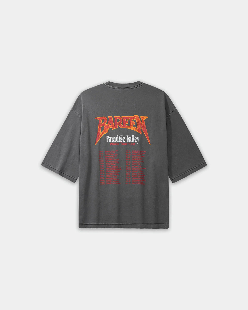 BAREEN - Oversized Box Fit - World Tour - Washed Black