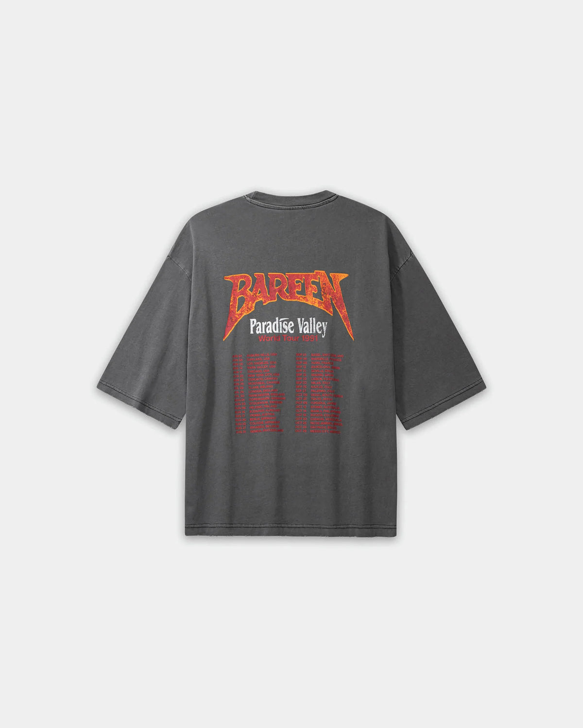 BAREEN - Oversized Box Fit - World Tour - Washed Black