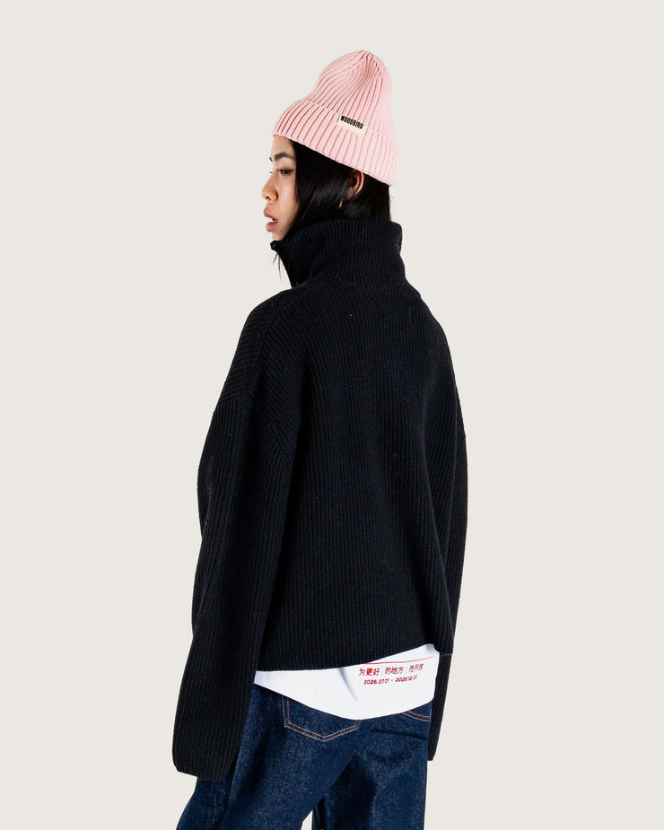 WOODBIRD - fang half zip knit