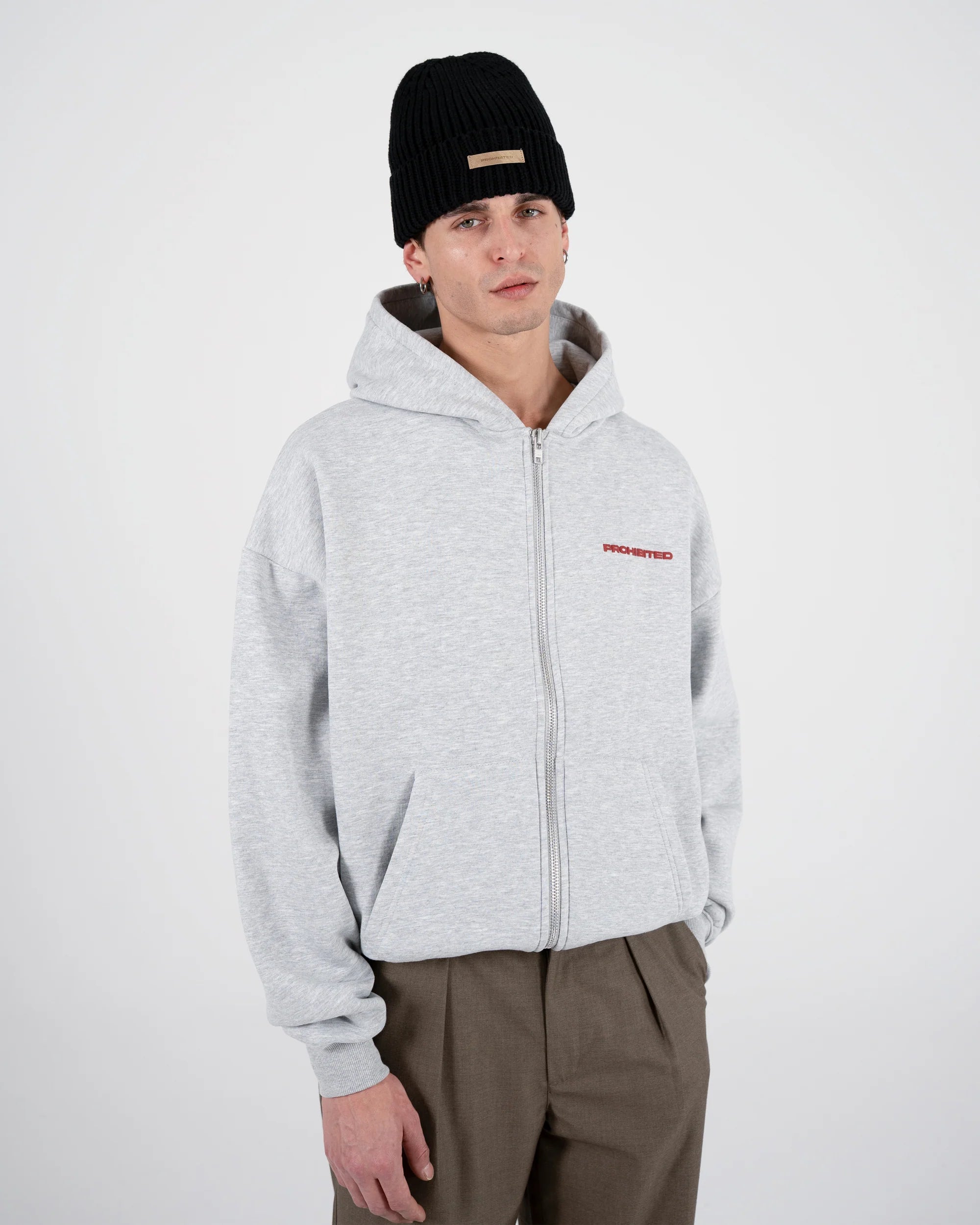 PROHIBITED - 10119 Zip-Hoodie Grey