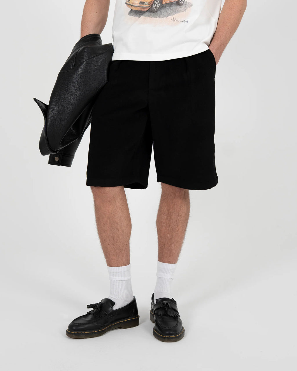 PROHIBITED - Podium Pleated Shorts Black