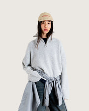 WOODBIRD - fang half zip knit