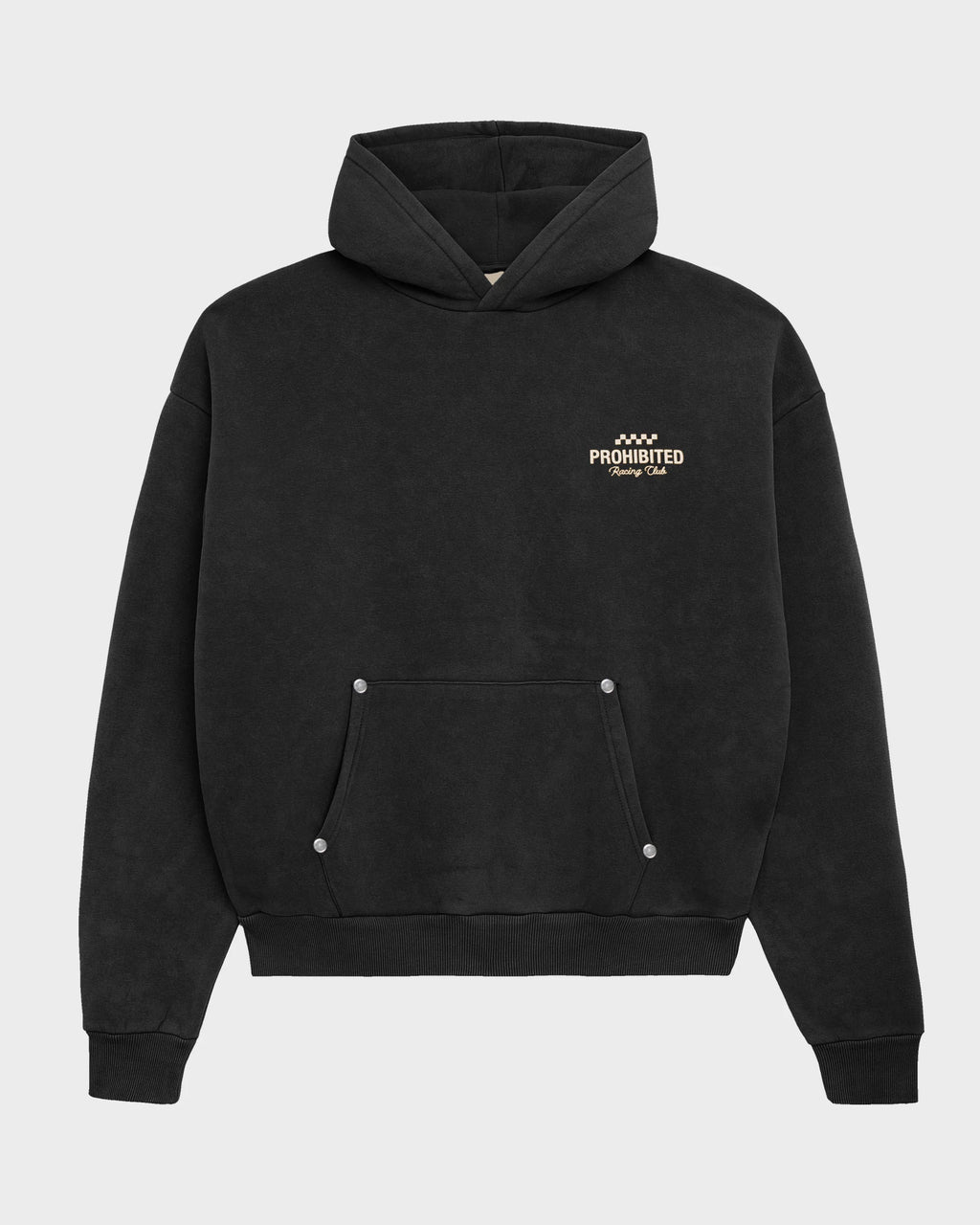 PROHIBITED - Racing Club Hoodie Black (Stone Washed)
