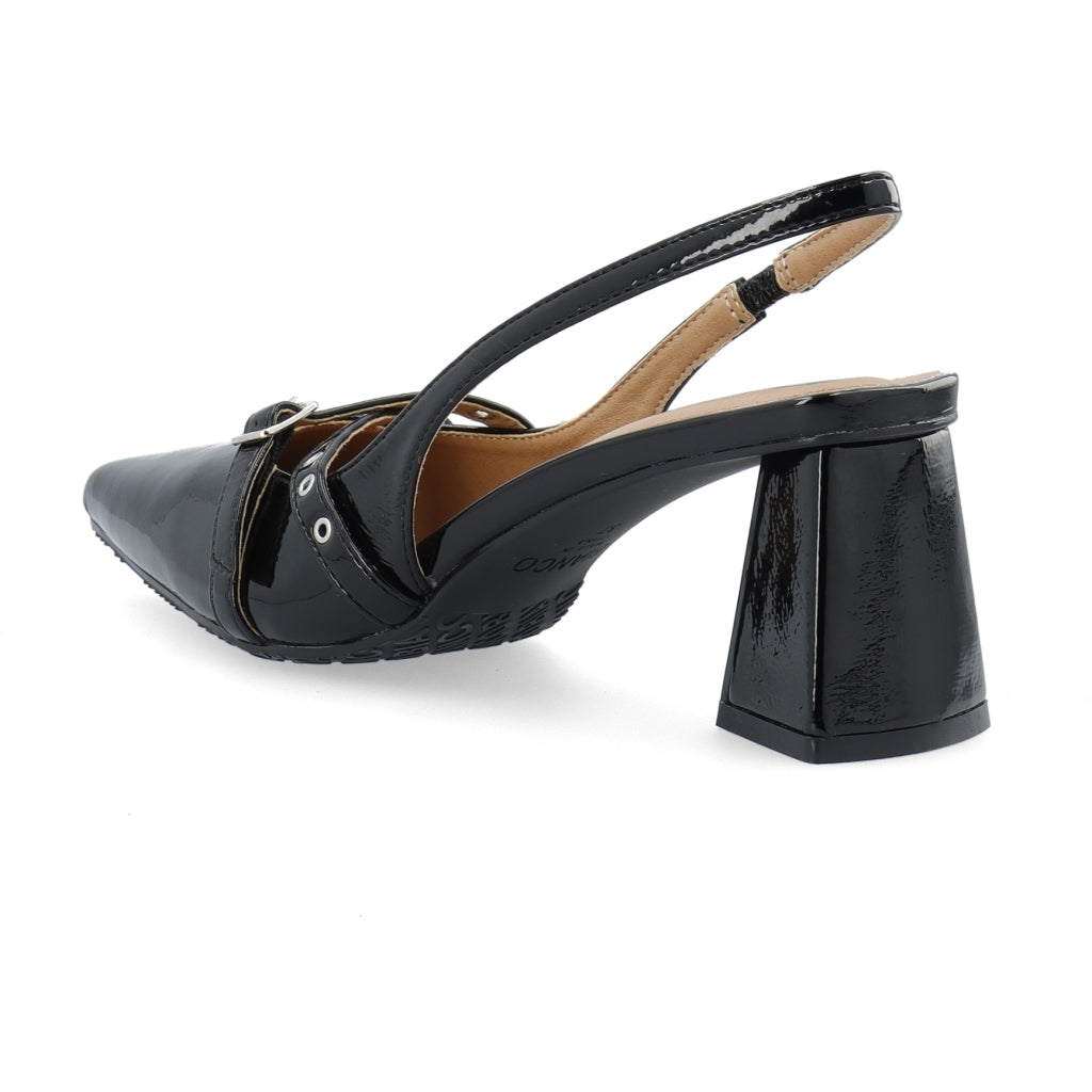 WHITE - BIAMARALYN Buckle Slingback Faux Leather