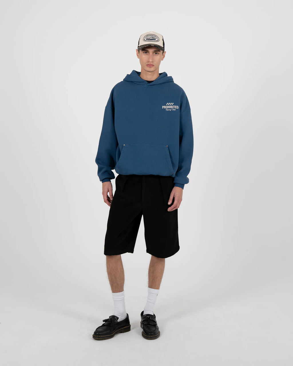 PROHIBITED - Racing Club Hoodie Black (Stone Washed)