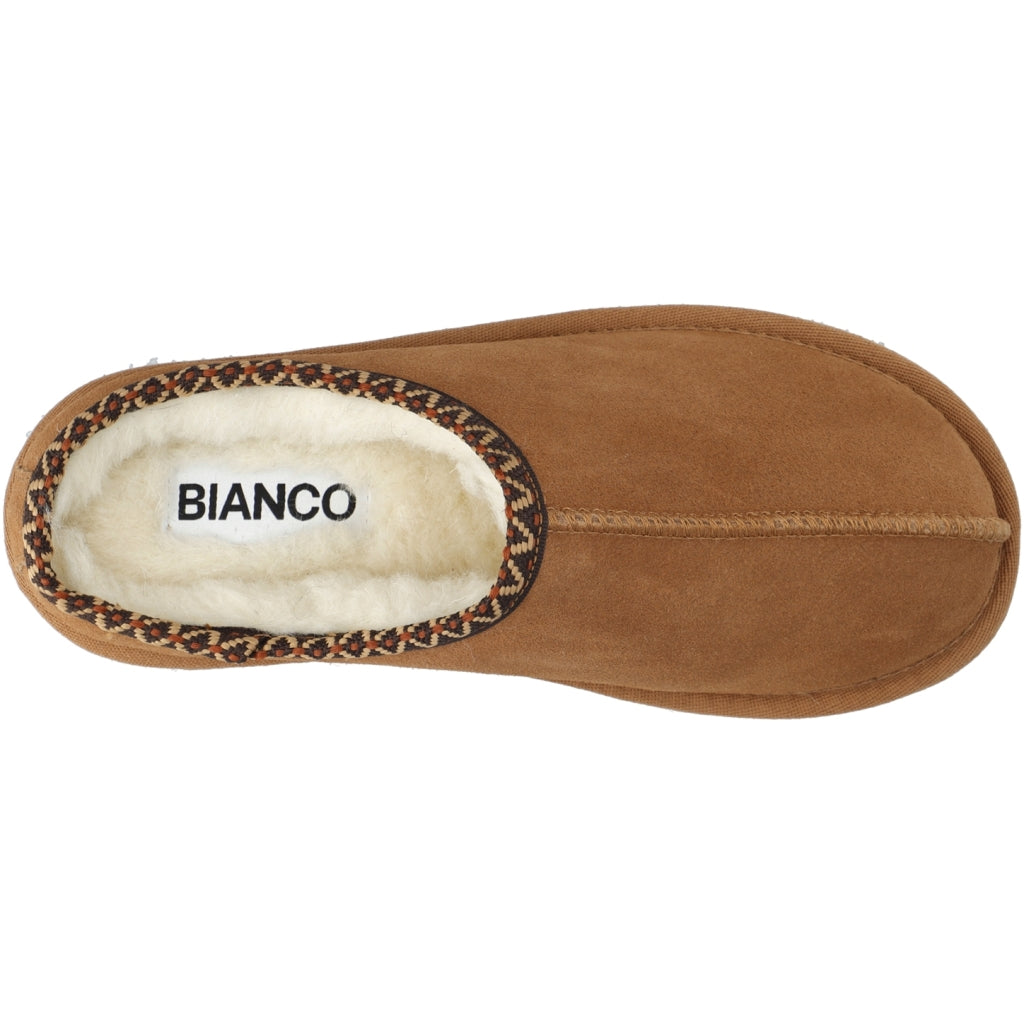 WHITE - BIASNOW Flatform Binded Slip In Shoe Suede
