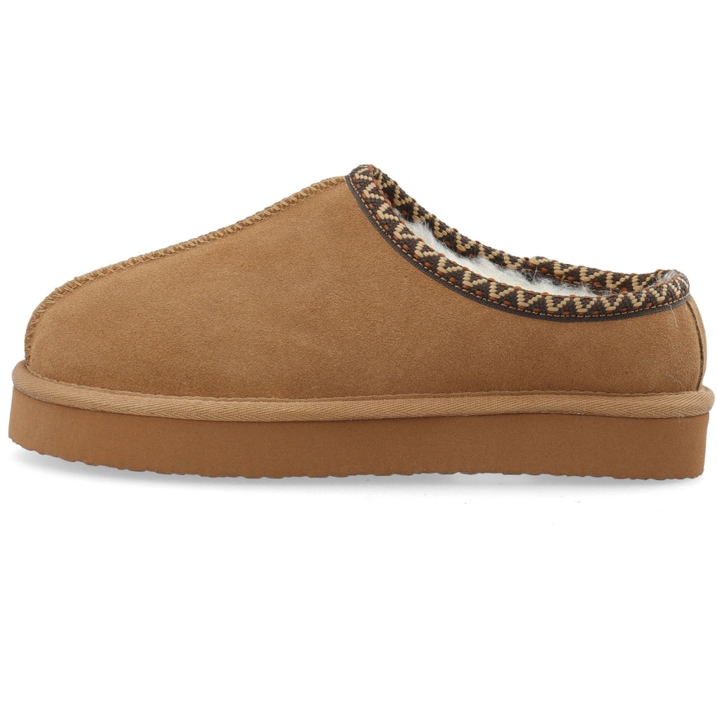 WHITE - BIASNOW Flatform Binded Slip In Shoe Suede