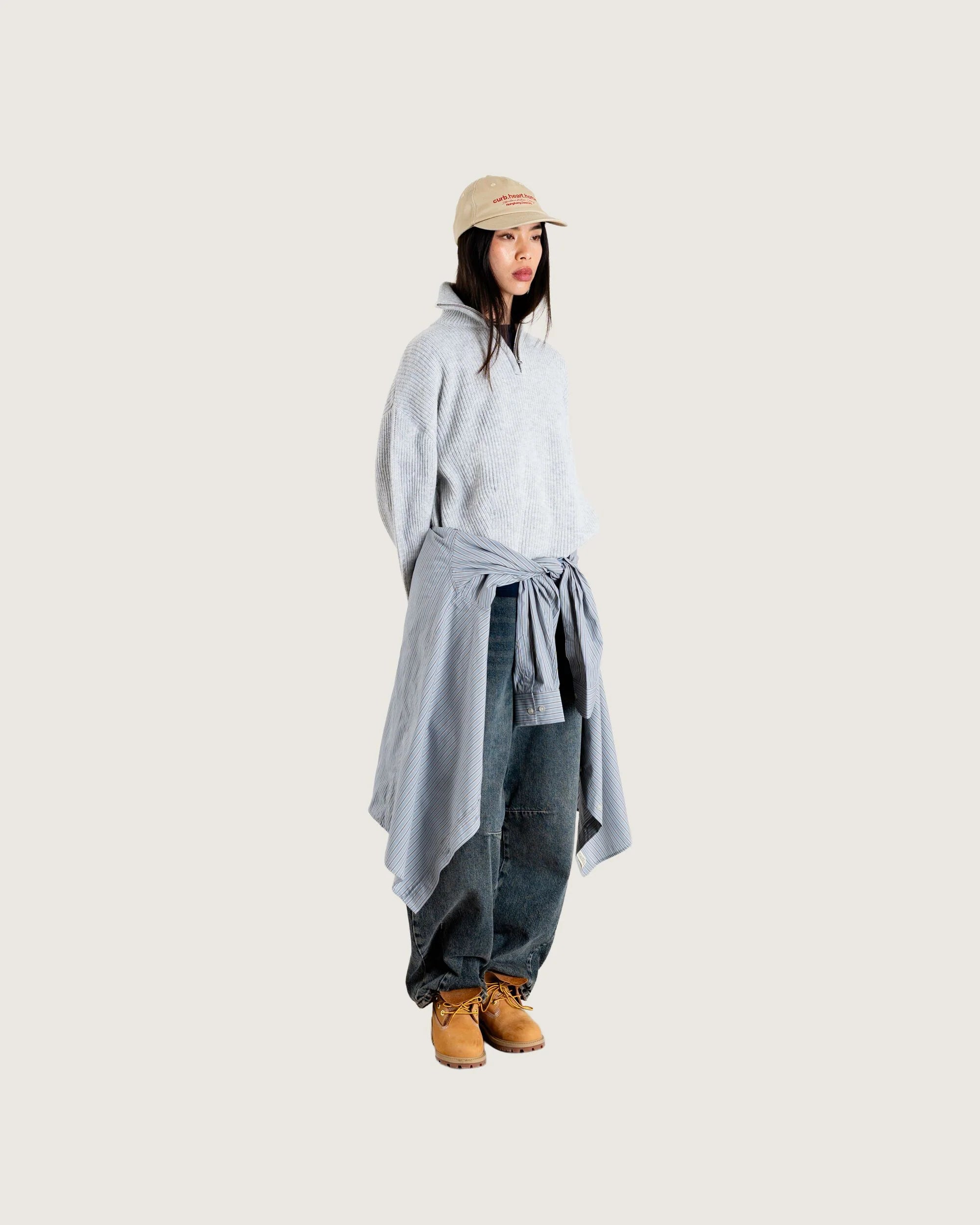 WOODBIRD - fang half zip knit