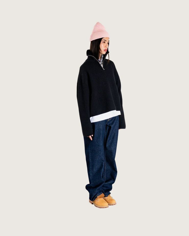 WOODBIRD - fang half zip knit